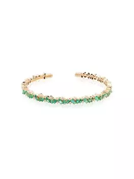 Браслет Fireworks из желтого золота с изумрудами Suzanne Kalan, золотой