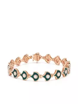 Браслет Fish For Love из розового золота с бриллиантами Selim Mouzannar, зеленый