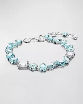 Браслет Gema с кристаллами родия разных огранок SWAROVSKI, цвет Blue