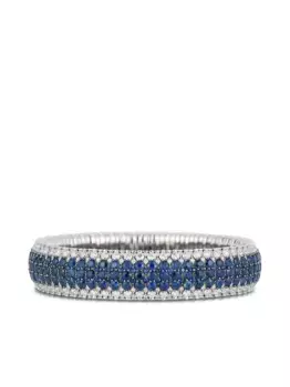 Браслет Giottoe Stretch из 18-каратного белого золота с бриллиантами и сапфирами ROBERTO DEMEGLIO, серебяный