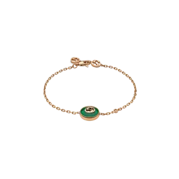 Браслет Gucci Interlocking из розового золота и зеленого агата