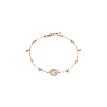 Браслет Gucci Interlocking из розового золота с бриллиантами