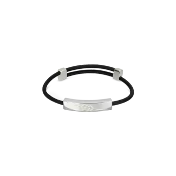 Браслет Gucci Tag на шнурке с серебром