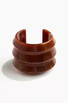Браслет H&M A/W 2024 Marbled Cuff, коричневый