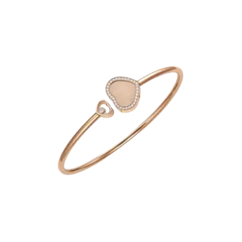 Браслет happy hearts golden hearts rush, этичное розовое золото, бриллианты джеймса бонда, ограниченная серия Chopard