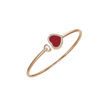 Браслет happy hearts из этичного розового золота, бриллианты, красный камень 85a074 5800 Chopard