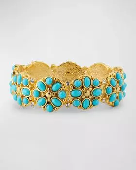 Браслет из бирюзового кабошона Kenneth Jay Lane, цвет Gold
