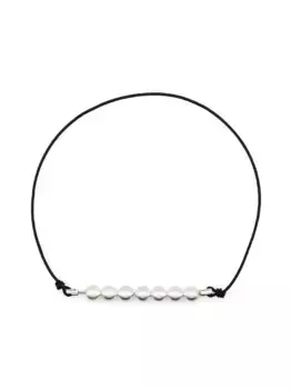 Браслет из бисера и шнура Le Gramme, серебяный