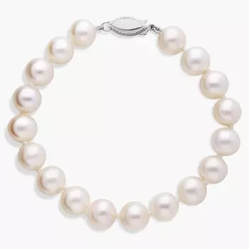 Браслет из пресноводного культивированного жемчуга 7 дюймов из 14-каратного белого золота (8,0-8,5 мм) Blue Nile