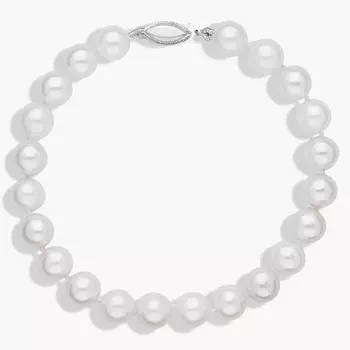 Браслет из пресноводного культивированного жемчуга 8 дюймов из 14-каратного белого золота (8,0-8,5 мм) Blue Nile