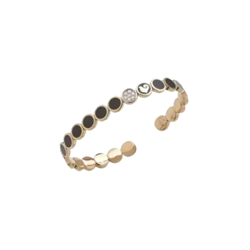 Браслет из розового золота с пайетками, бриллиантами и черной эмалью Chantecler