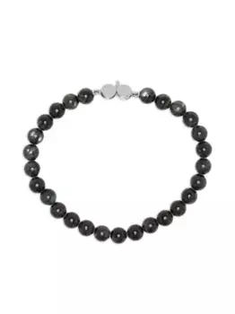 Браслет из стерлингового серебра с ларвикитом Tom Wood, черный