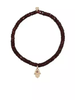 Браслет из желтого золота с бусинами Sydney Evan, красный