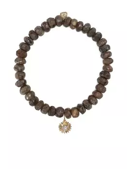 Браслет из желтого золота с лабрадоритом Sydney Evan, коричневый