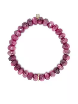 Браслет из желтого золота с лунным камнем и бриллиантами Sydney Evan, розовый