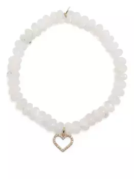 Браслет из желтого золота с лунным камнем и бриллиантами Sydney Evan, белый