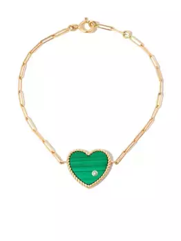 Браслет из желтого золота с малахитом и бриллиантами Yvonne Lon, золотой