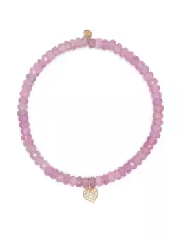 Браслет из желтого золота с сапфирами Sydney Evan, розовый