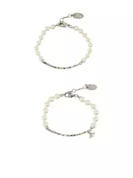 Браслет из жемчуга с логотипом Vivienne Westwood, серебяный