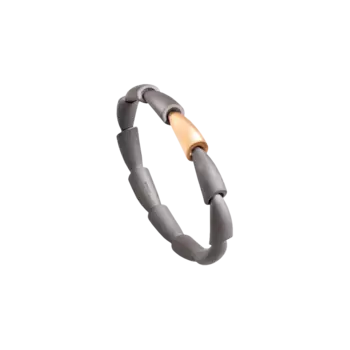 Браслет из жесткого титана с элементом из атласного розового золота. Vhernier