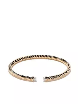 Браслет-кафф Cable Spira из желтого золота с жемчугом David Yurman, золотой
