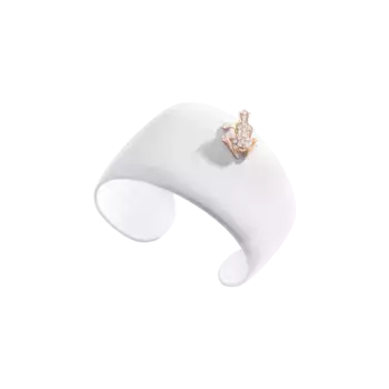 Браслет-кафф Dada Arrigoni Happy frog белый с розовым золотом и бриллиантами