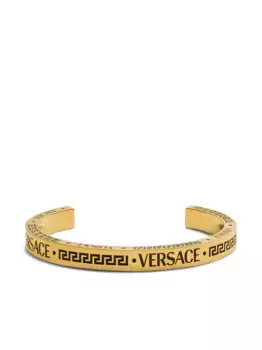 Браслет-кафф с гравировкой логотипа VERSACE, золотой