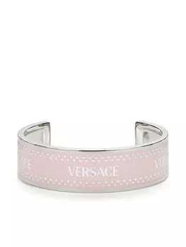 Браслет-кафф с логотипом Versace, серебряный