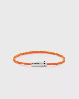 Браслет Le Gramme 7G-Brushed Sterling Silver-Orange Nato-Cable-Bracelet, оранжевый