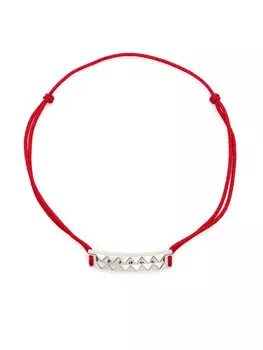 Браслет Le Gramme с пирамидкой и гильошированным верхом, серебристый