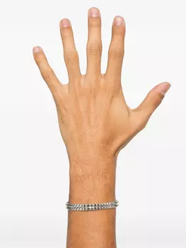 Браслет Le Gramme с пирамидкой и гильошированием, серебристый