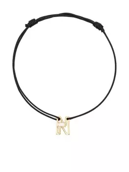 Браслет Letra N из желтого золота с аметистом Aliita, черный