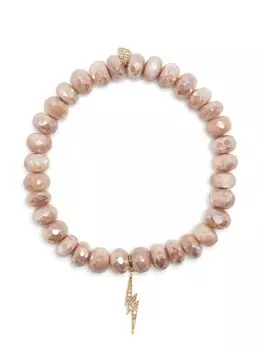 Браслет Lightning Bolt с подвеской из желтого золота Sydney Evan, розовый