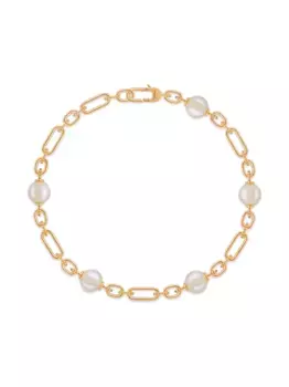 Браслет Lock Your Love из желтого золота с жемчугом ROSEKEY, золотой