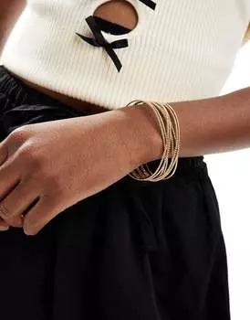 Браслет-манжета ASOS DESIGN с разноцветными деталями и золотистым узором