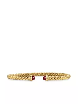 Браслет-манжета Cablespira из желтого золота 18 карат с гранатом David Yurman, золотой