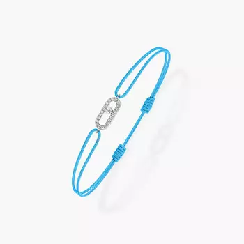 Браслет Messika Move Uno Turquoise Cord, белое золото/бриллианты