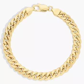 Браслет Miami Cuban Link длиной 8 дюймов из желтого золота 14 карат (7,3 мм) Blue Nile