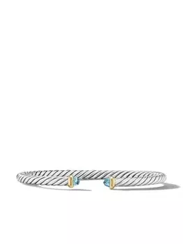Браслет Modern Cable из желтого золота с топазами David Yurman, серебряный