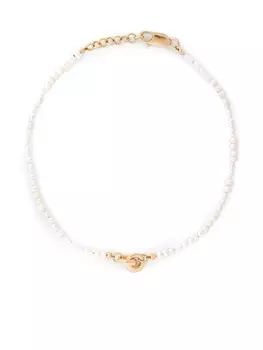 Браслет на ногу Link Up с жемчугом Otiumberg, золотой