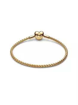 Браслет Pandora Heart Clasp Studded Chain Bracelet, золото