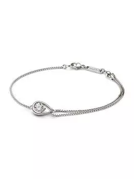 Браслет Pandora Infinite 14k White Gold Lab-grown Diamond Double Chain Bracelet, золото