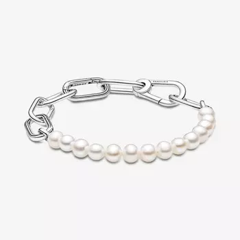 Браслет Pandora ME Treated Freshwater Cultured Pearl, серебро/жемчуг