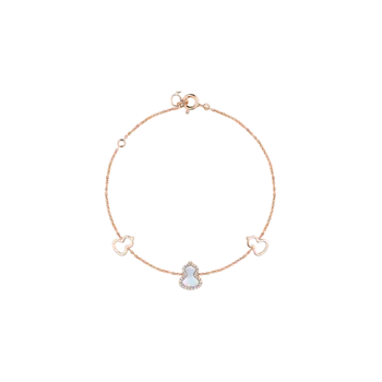 Браслет petite wulu из розового золота с перламутром и бриллиантами Qeelin