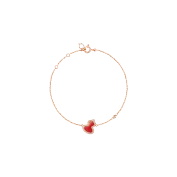Браслет petite wulu из розового золота с красным агатом и бриллиантами Qeelin