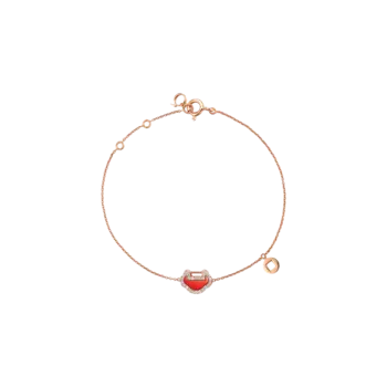 Браслет petite yu yi из розового золота с бриллиантами и красным агатом Qeelin