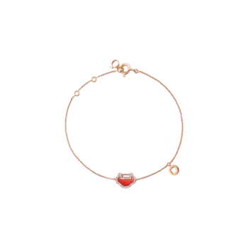 Браслет petite yu yi из розового золота с бриллиантами и красным агатом Qeelin