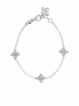 Браслет Princess Flower из белого золота с бриллиантами Roberto Coin, серебяный