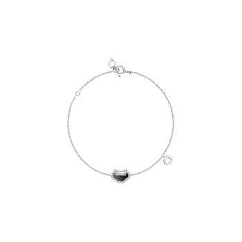 Браслет Qeelin Petite Yu yi из белого золота с бриллиантами и ониксом