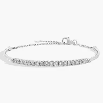 Браслет с бриллиантами Flex Bar из 14-каратного белого золота (1/2 карата Tw) Blue Nile